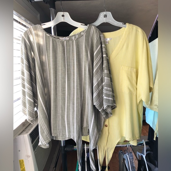 Time & Tru Linen Blend Boxy Short Sleeve Tops size XL - Picture 2 of 10